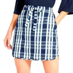 Draper James Plaid Pull On Cotton Blend Casual Mini Skirt Size XXL